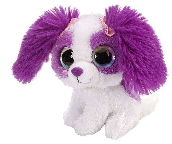 knuffelhond spaniël junior 13 cm pluche paars/wit