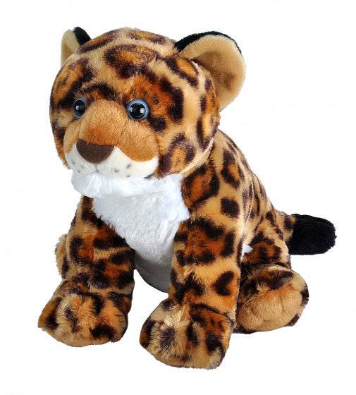knuffeljaguar junior 30 cm pluche bruin/wit