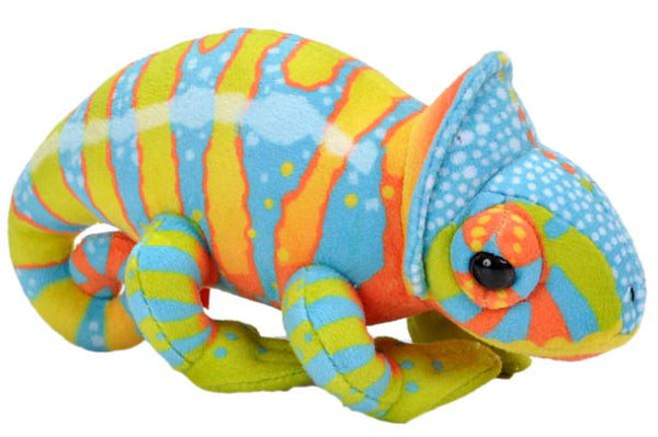 knuffelkameleon junior 15 cm pluche blauw/groen