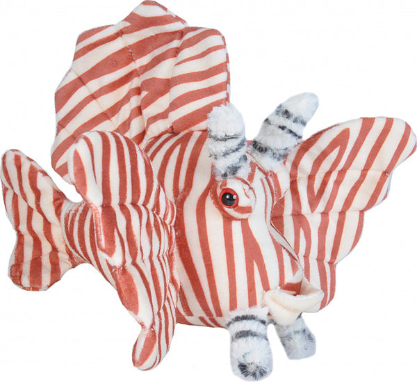 knuffelvis junior 21 x 13,5 cm pluche rood/wit