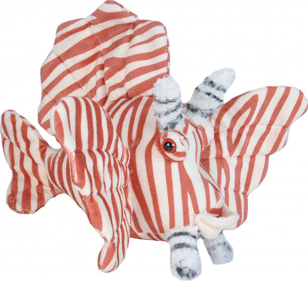 knuffelvis junior 21 x 13,5 cm pluche rood/wit