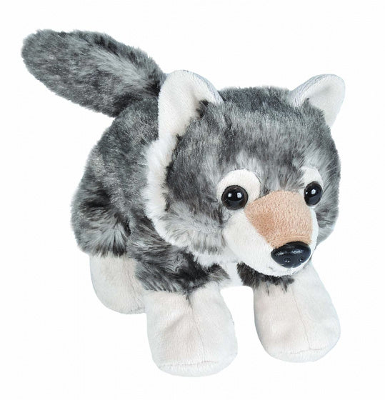 knuffelwolf junior 18 cm pluche grijs/wit