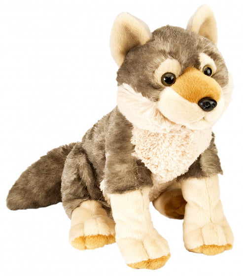 knuffelwolf junior 30 cm pluche grijs/wit