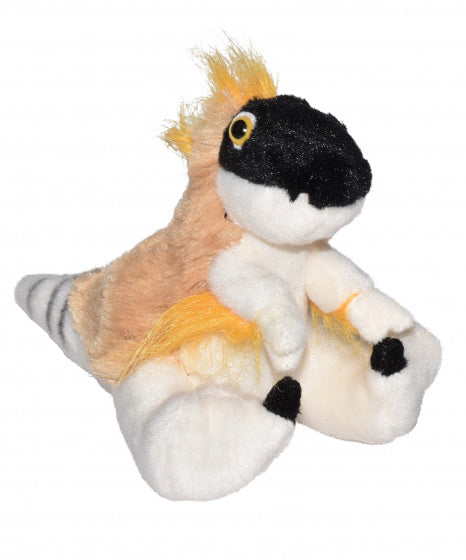 knuffel NHM Velociraptor 13 cm pluche geel/wit