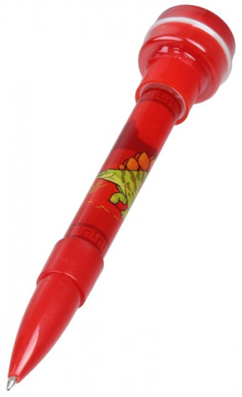 pen met stempel stegosaurus junior 12,7 cm rood