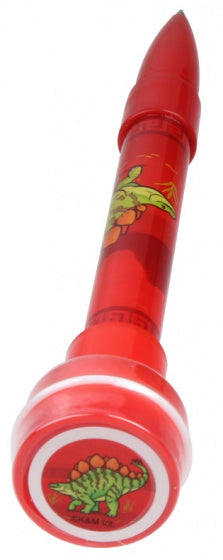 pen met stempel stegosaurus junior 12,7 cm rood