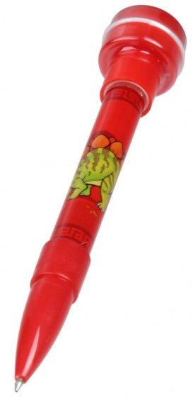 pen met stempel stegosaurus junior 12,7 cm rood
