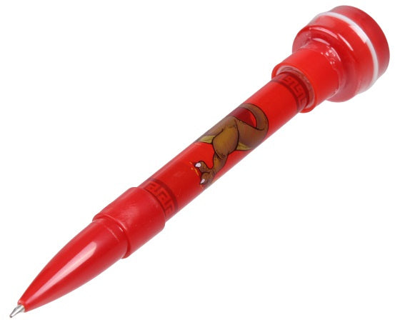 pen met stempel T-rex junior 12,7 cm rood