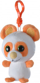 sleutelhanger perzikgeur 10 cm pluche oranje/wit