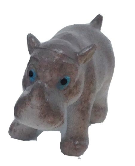 speeldier neushoorn junior 6 cm grijs