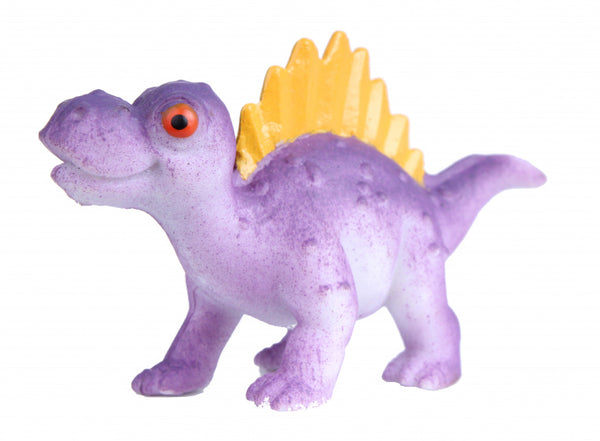 speelfiguur Spinosaurus 5 cm rubber paars/geel