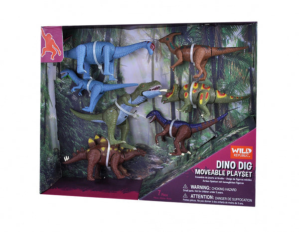 speelset dinosaurussen junior 13,5 x 8 cm 7-delig