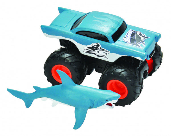 speelset truck en haai junior zwart/blauw 2-delig