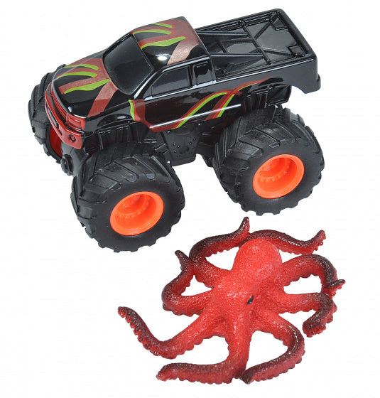 speelset truck en octopus junior zwart/rood 2-delig
