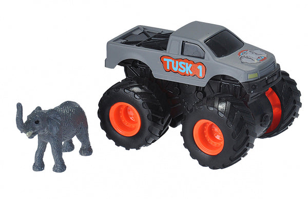 speelset truck en olifant junior grijs 2-delig