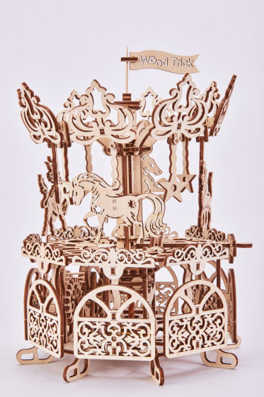 modelbouw Carrousel hout 30 cm bruin 179 onderdelen