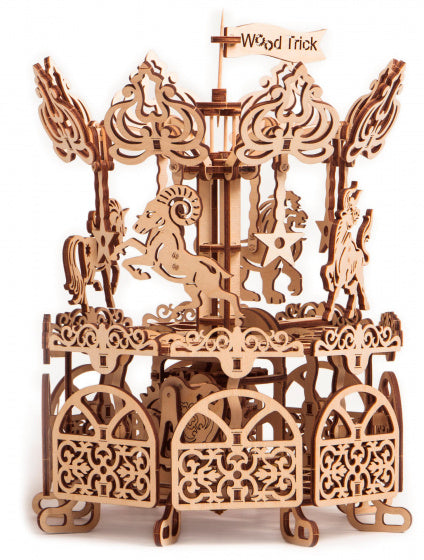 modelbouw Carrousel hout 30 cm bruin 179 onderdelen