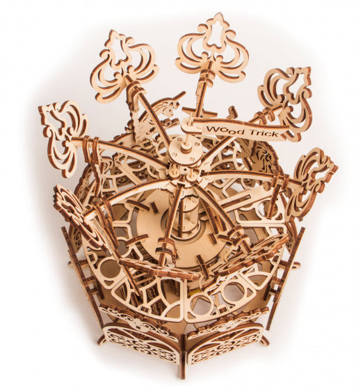 modelbouw Carrousel hout 30 cm bruin 179 onderdelen