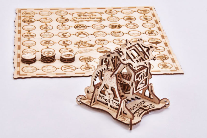 houten-modelbouw 3D Rad van Fortuin 21 cm 53-delig