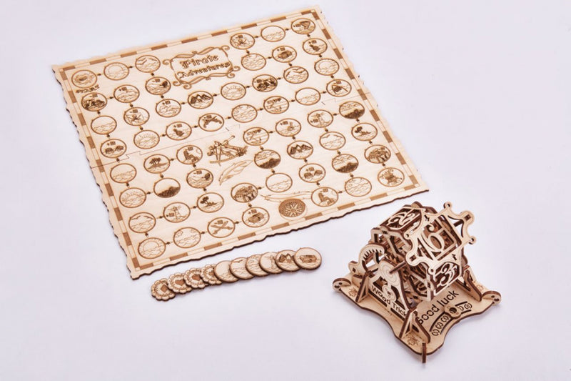 houten-modelbouw 3D Rad van Fortuin 21 cm 53-delig