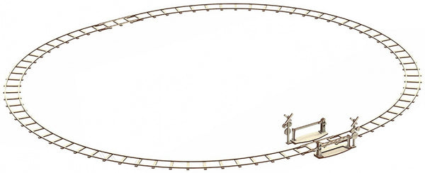 3D-puzzel Spoorlijn & overweg 164 cm hout bruin