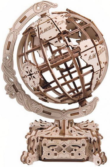 3D-puzzel Wereldbol 26 cm hout bruin 231-delig