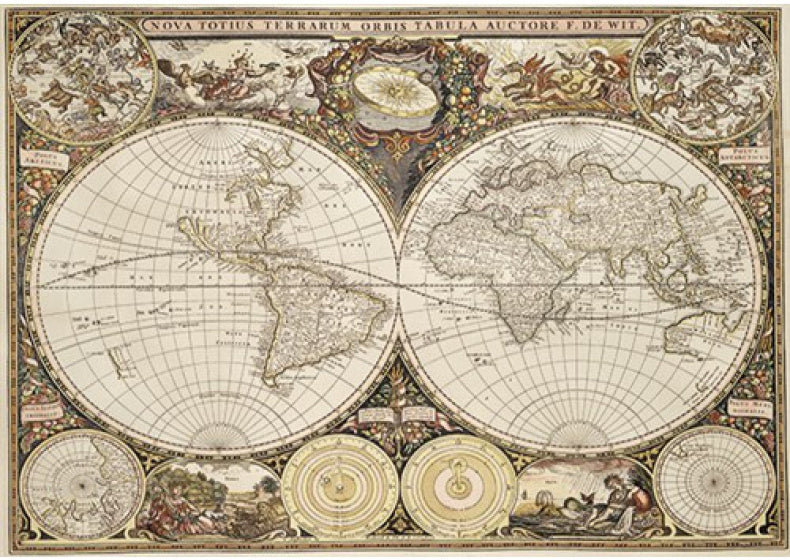 legpuzzel antieke wereldkaart hout 300 stukjes