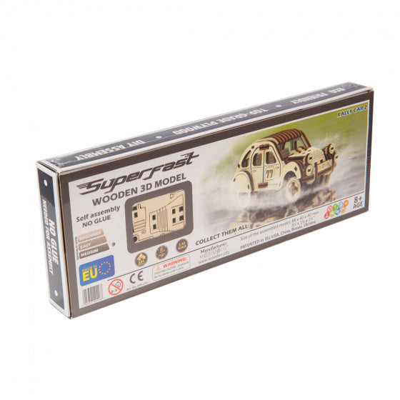 modelbouwset car Superfast 8,8 cm hout naturel