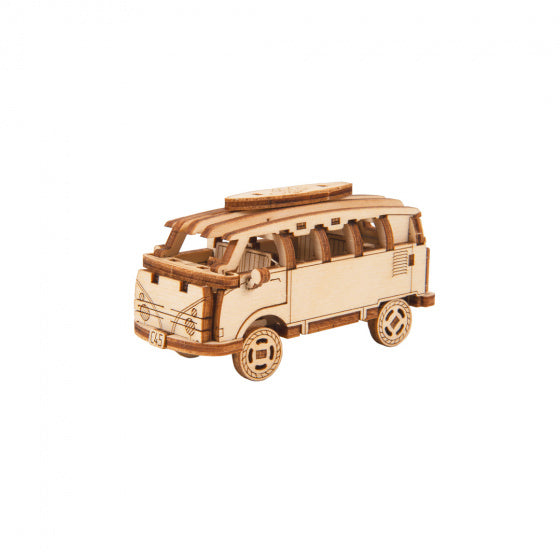modelbouwset minibus Superfast 8,5 cm hout naturel