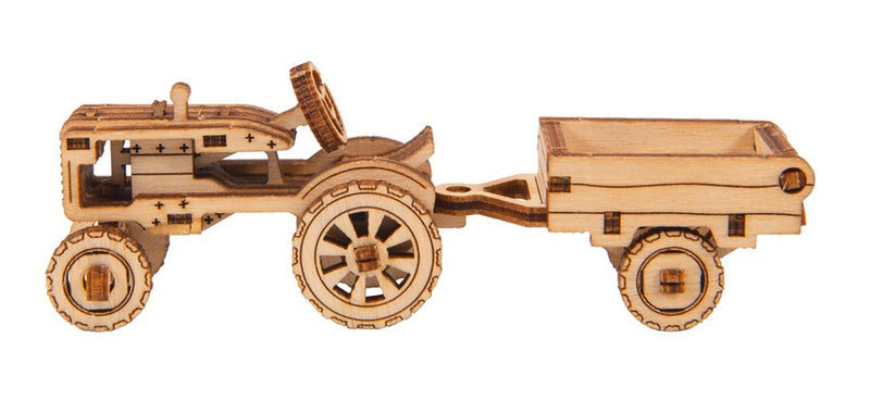 modelbouwset minitractor Superfast 10,7 cm hout naturel