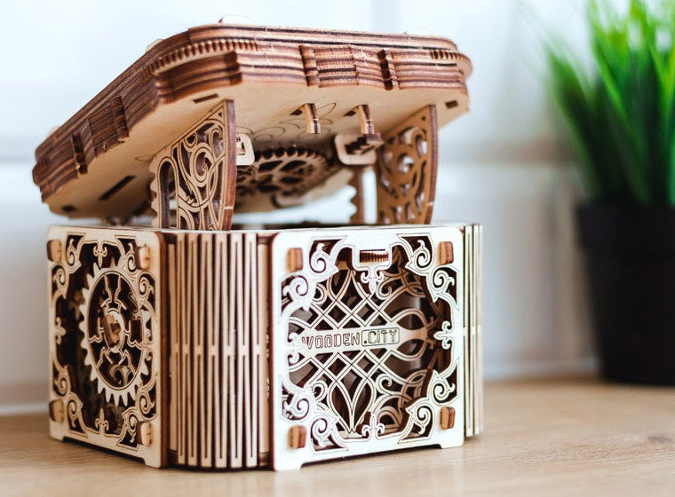 modelbouwset Mystery Box hout naturel 176-delig