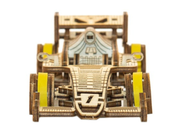 modelbouwset Racewagen hout naturel 108-delig