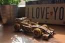 modelbouwset Racewagen hout naturel 108-delig