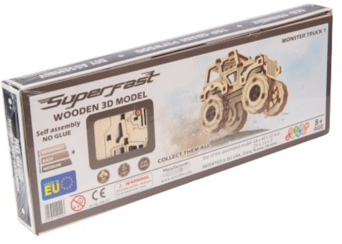 modelbouwset Superfast 6,8 cm hout goud 69-delig