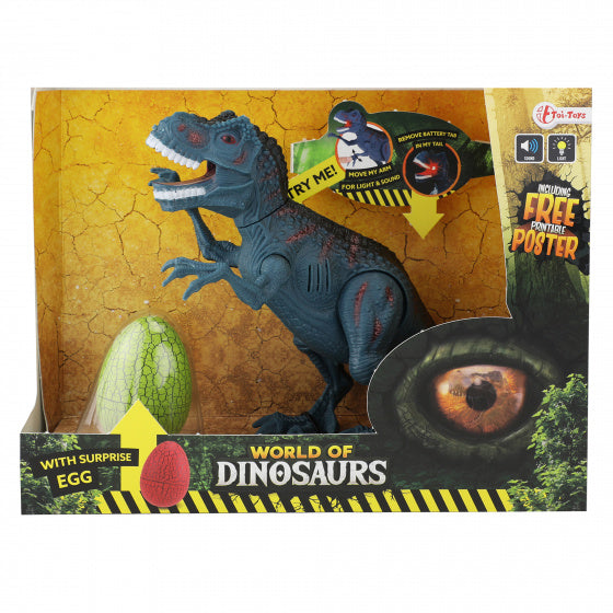 speelset dinosaurus met geluid junior blauw 2-delig