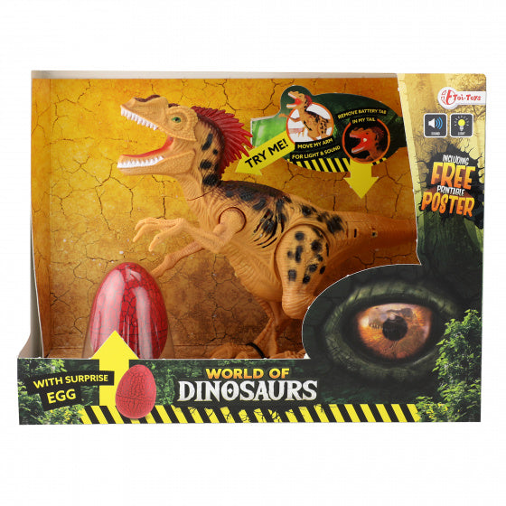 speelset dinosaurus met geluid junior geel 2-delig