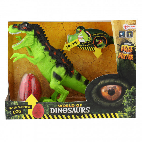 speelset dinosaurus met geluid junior groen 2-delig