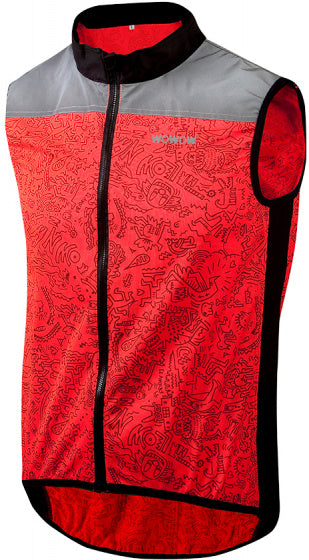 fietsjack Raceviz Rebel katoen/PU rood maat 3XL