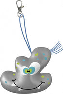 sleutelhanger Crazy Monster Bob 10 cm katoen grijs