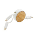 oplaadkabel Ontario 3-in-1 5 cm ABS wit/naturel