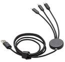 oplaadkabel 3-in-1 19,3 cm nylon/aluminium zwart