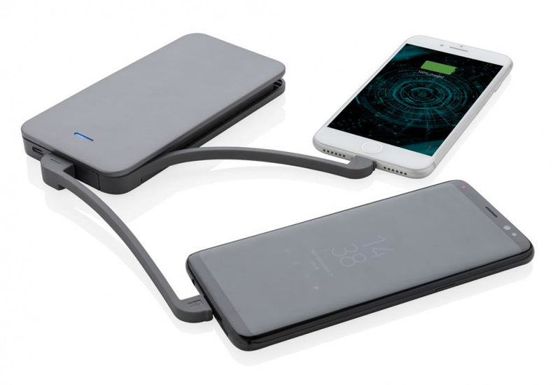 powerbank 10.000 mAh 14 x 7,3 cm alu zilver