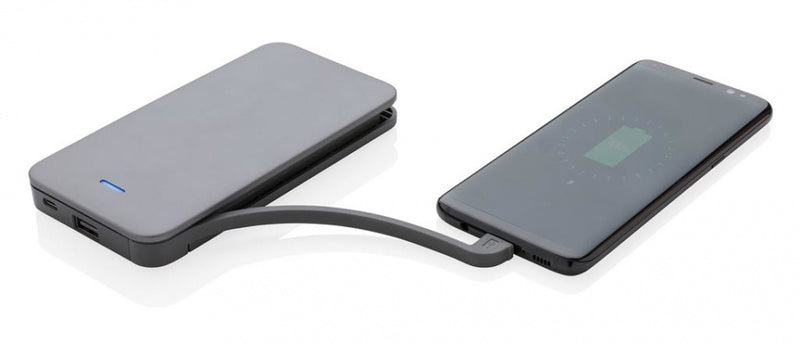 powerbank 10.000 mAh 14 x 7,3 cm alu zilver