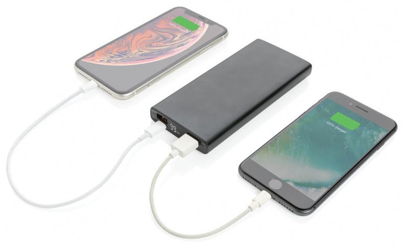 powerbank 10.000 mAh 18W aluminium/ABS zwart