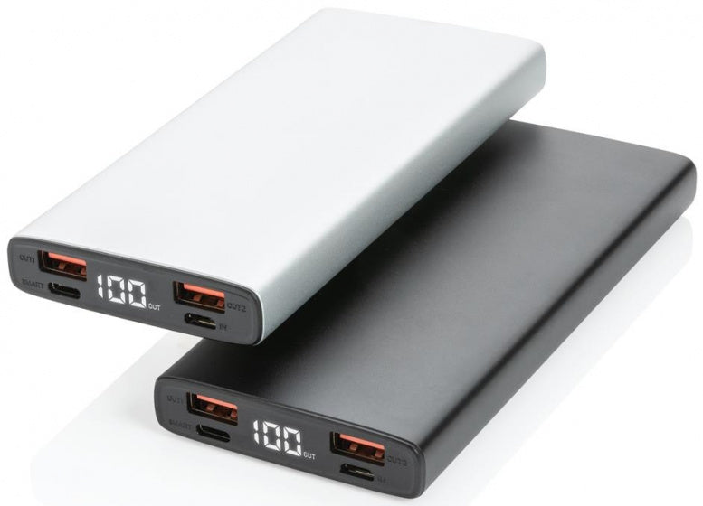 powerbank 10.000 mAh 18W aluminium/ABS zwart