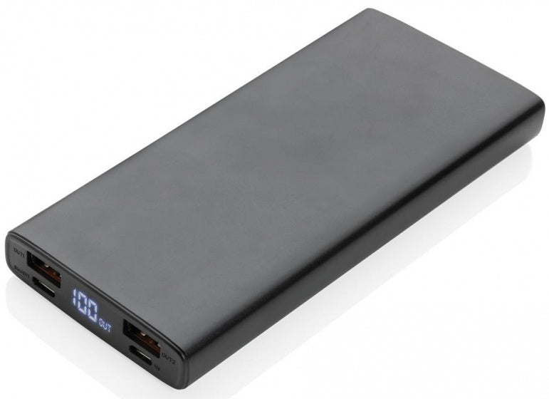 powerbank 10.000 mAh 18W aluminium/ABS zwart