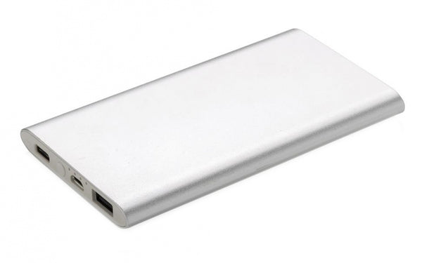 powerbank 4000 mAh 12 x 6,8 cm aluminium zilver