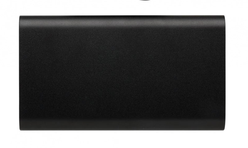 powerbank 4000 mAh 12 x 6,8 cm aluminium zwart