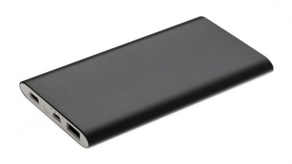powerbank 4000 mAh 12 x 6,8 cm aluminium zwart
