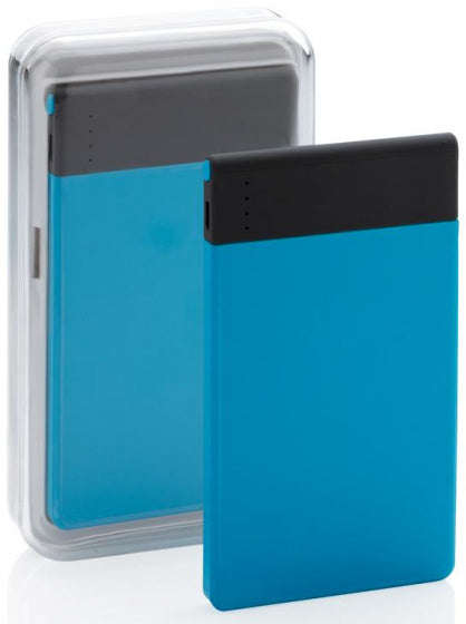powerbank 4600 mAh 12,5 x 7 cm ABS blauw/grijs